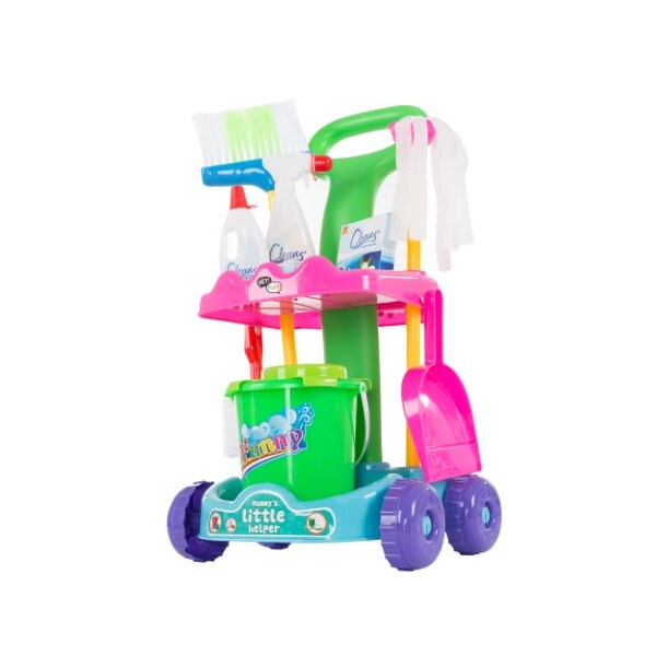 Toy Time Toy Cleaning Set with Play Housekeeping and Janitor Accessories Cart for Children and Toddlers 810211DPQ - main